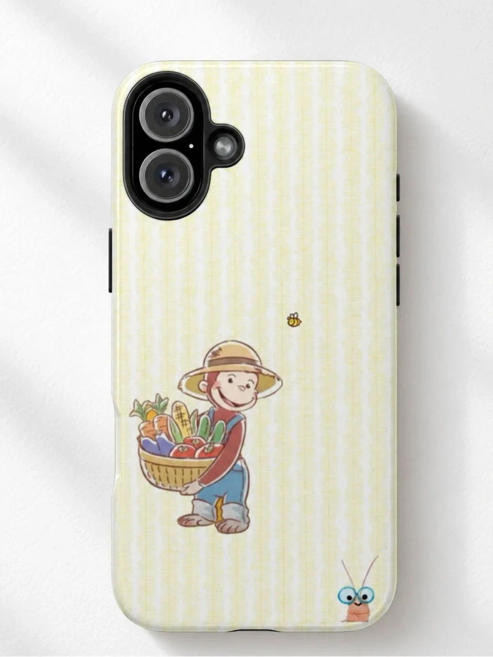 Curious George Harvest Yellow Striped Cottagecore Aesthetic Tough Phone Case